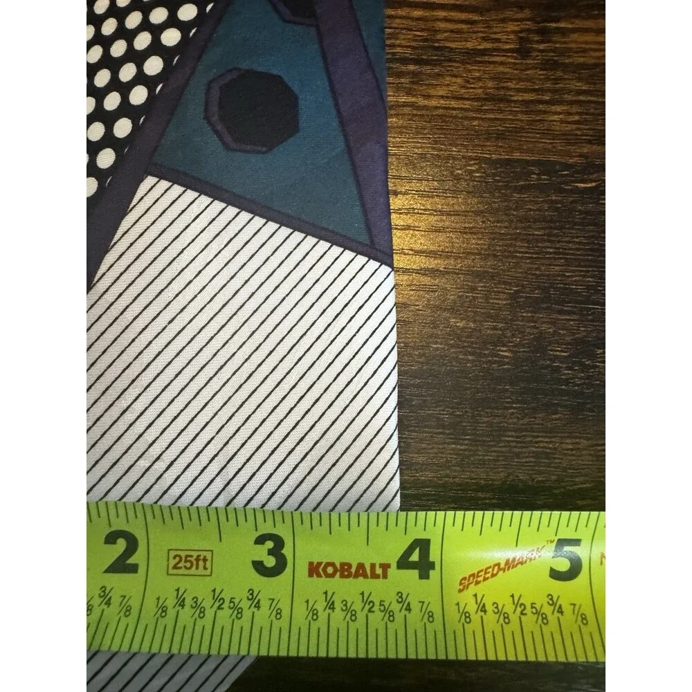 Vintage Surrey Geometric Abstract Tie 80s 90s Retro Color Block Dots Polyester